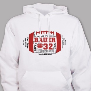 Football Word-Art Hooded Sweatshirt $17