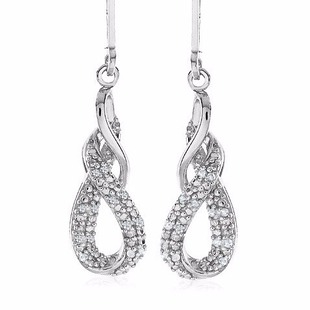 Sterling Silver and Diamond Earrings $19